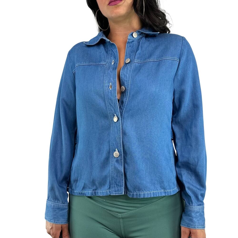 Pendleton Petites Chambray Button Front Blouse - image 5